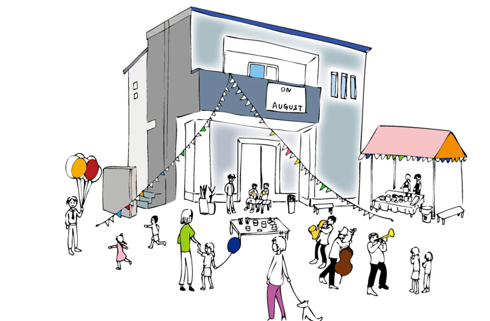 アイフルホーム様住宅展示場手描きイラスト